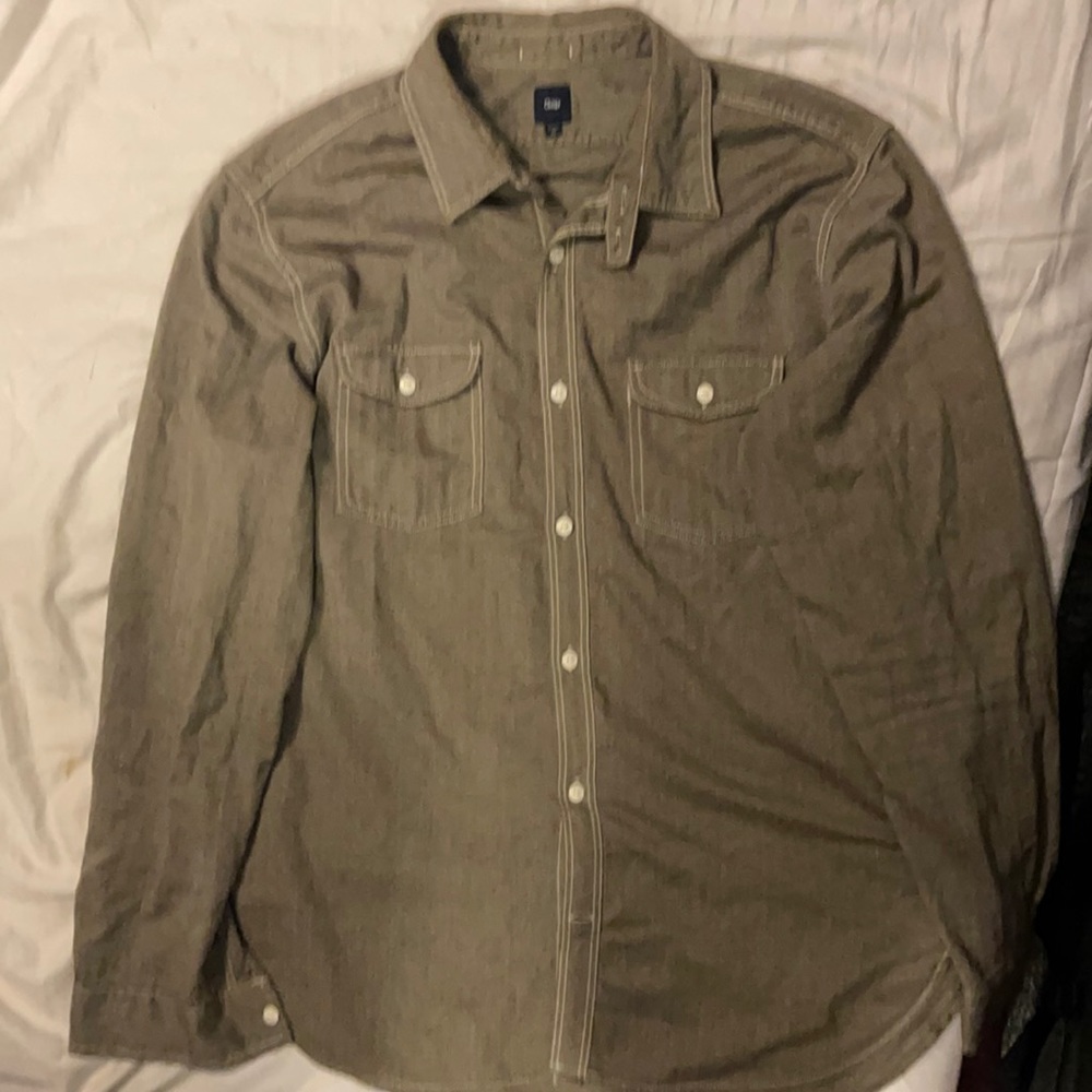 Gap Button Down Casual Shirt Tan